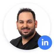 Smiling man with LinkedIn icon in the corner.